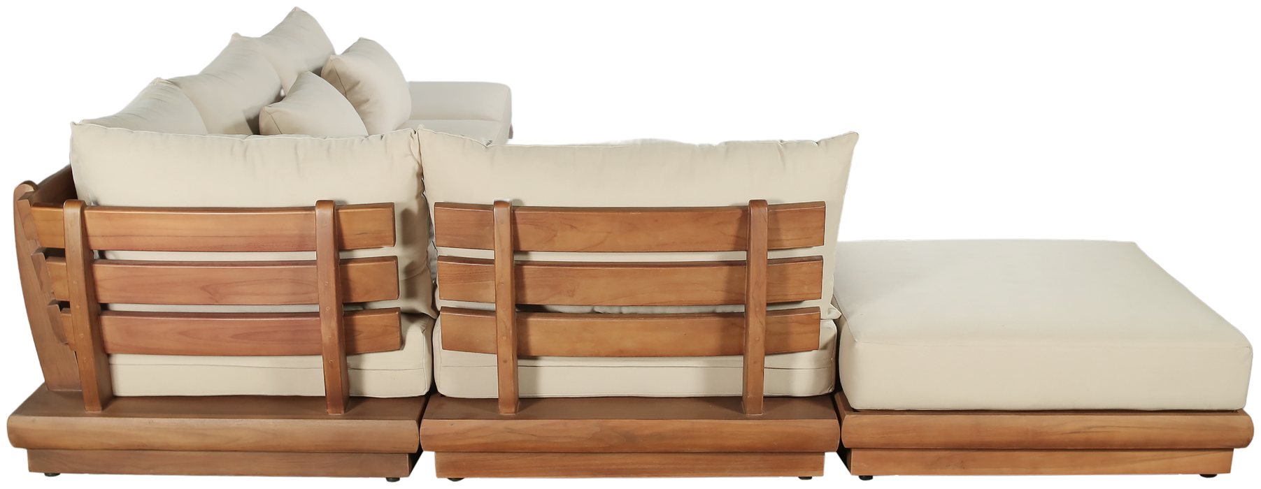 Meridian Furniture - Mirella 149" Tan Water Resistant Fabric Upholstered 6pc. Outdoor Patio Sectional - 111Tan-Sec6E - GreatFurnitureDeal