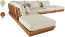 Meridian Furniture - Mirella 149" Tan Water Resistant Fabric Upholstered 6pc. Outdoor Patio Sectional - 111Tan-Sec6E - GreatFurnitureDeal