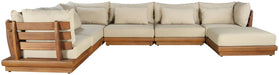 Meridian Furniture - Mirella 150" Tan Water Resistant Fabric Upholstered 7pc. Outdoor Patio Sectional - 111Tan-Sec7A - GreatFurnitureDeal