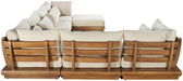 Meridian Furniture - Mirella 150" Tan Water Resistant Fabric Upholstered 7pc. Outdoor Patio Sectional - 111Tan-Sec7A - GreatFurnitureDeal