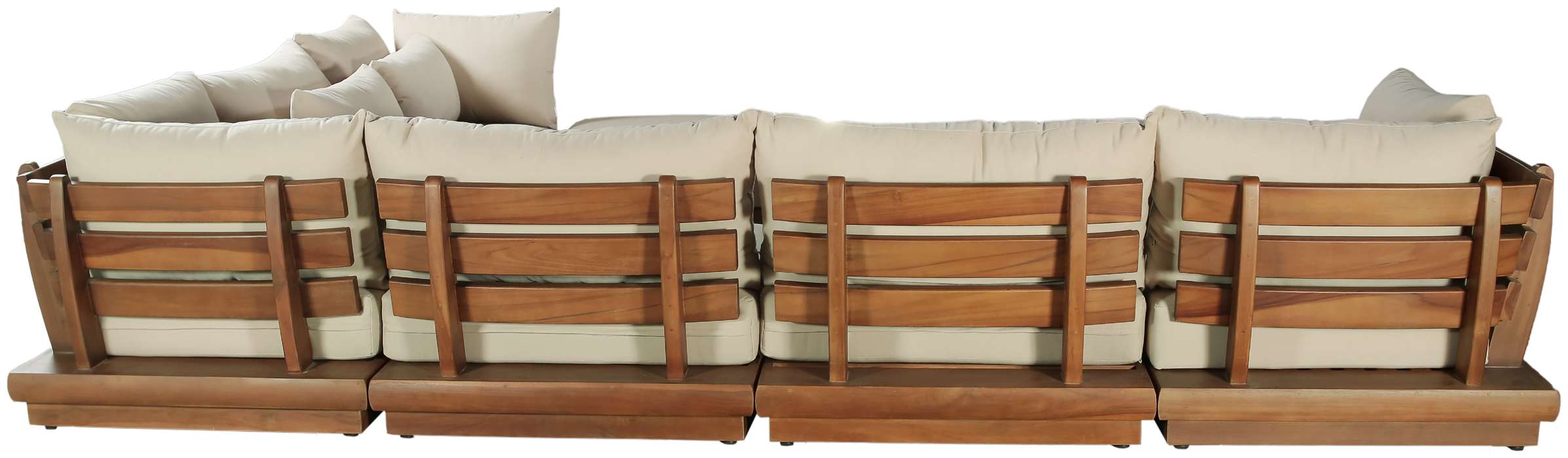 Meridian Furniture - Mirella 150" Tan Water Resistant Fabric Upholstered 7pc. Outdoor Patio Sectional - 111Tan-Sec7A - GreatFurnitureDeal