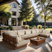Meridian Furniture - Mirella 187" Tan Water Resistant Fabric Upholstered 7pc. Outdoor Patio Sectional - 111Tan-Sec7B - GreatFurnitureDeal