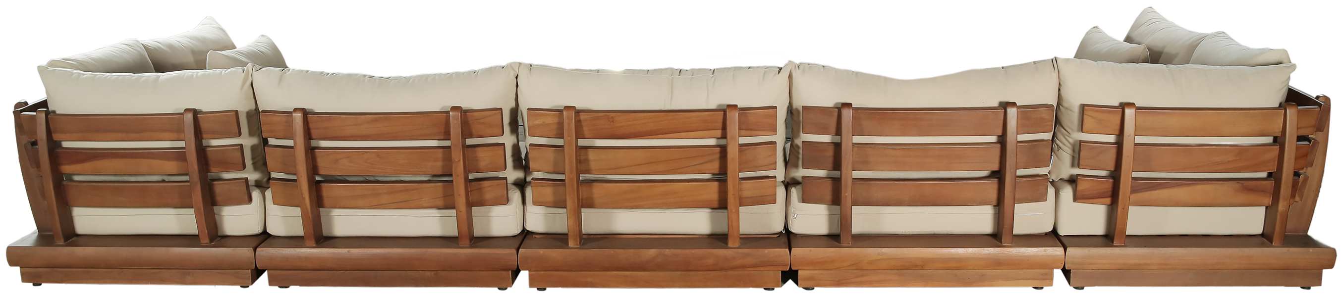 Meridian Furniture - Mirella 187" Tan Water Resistant Fabric Upholstered 7pc. Outdoor Patio Sectional - 111Tan-Sec7B - GreatFurnitureDeal