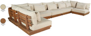 Meridian Furniture - Mirella 187" Tan Water Resistant Fabric Upholstered 7pc. Outdoor Patio Sectional - 111Tan-Sec7B - GreatFurnitureDeal