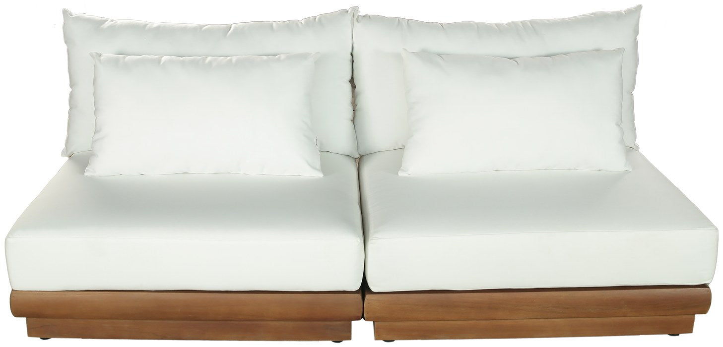 Meridian Furniture - Mirella 74" Off-White Water Resistant Fabric Upholstered 2pc. Outdoor Patio Sofa - 111White-S2B - GreatFurnitureDeal