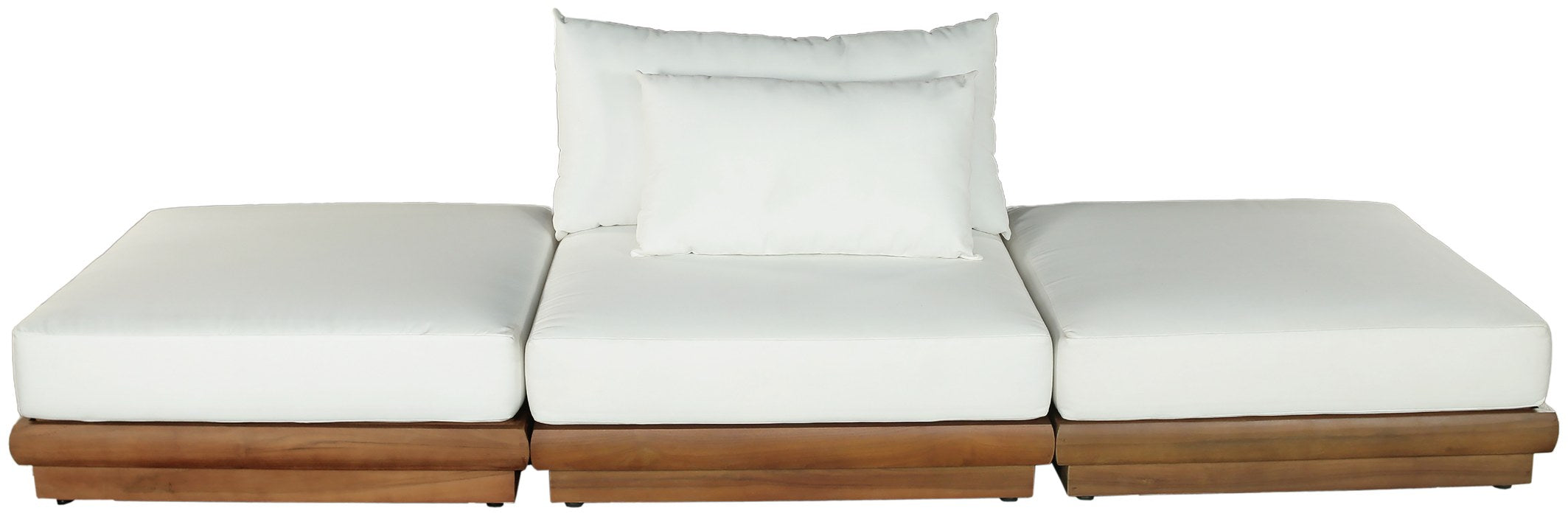 Meridian Furniture - Mirella 111" Off-White Water Resistant Fabric Upholstered 3pc. Outdoor Patio Sofa - 111White-S3C - GreatFurnitureDeal