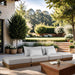 Meridian Furniture - Mirella 148" Off-White Water Resistant Fabric Upholstered 4pc. Outdoor Patio Sofa - 111White-S4C - GreatFurnitureDeal