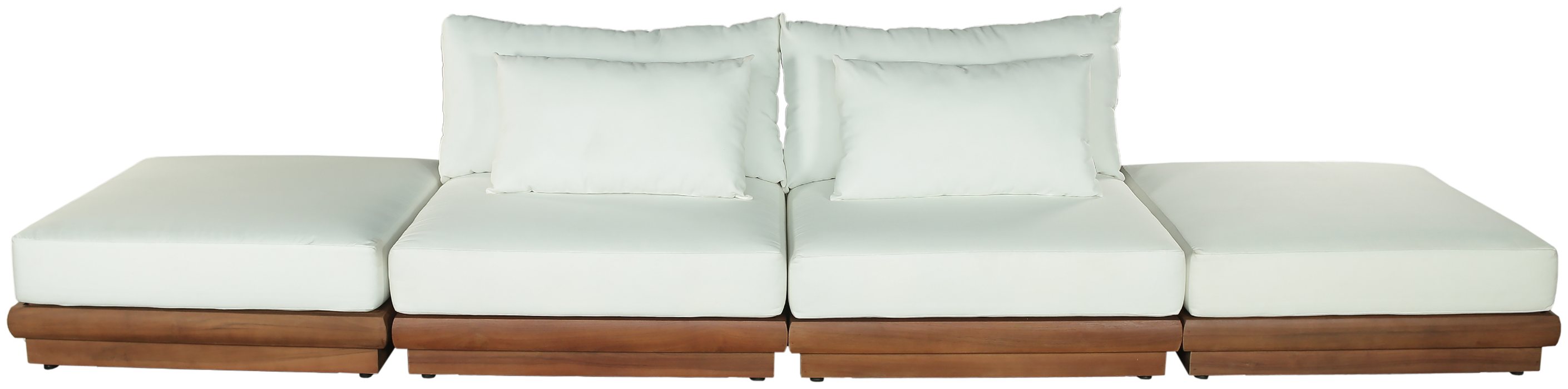 Meridian Furniture - Mirella 148" Off-White Water Resistant Fabric Upholstered 4pc. Outdoor Patio Sofa - 111White-S4C - GreatFurnitureDeal