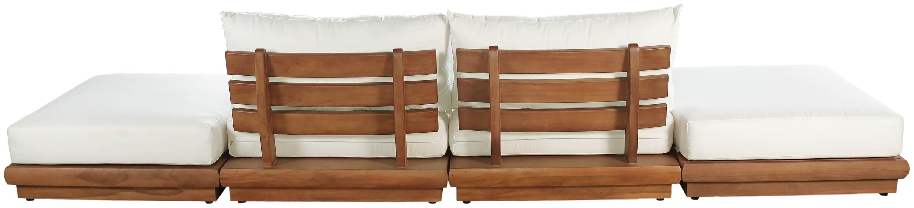 Meridian Furniture - Mirella 148" Off-White Water Resistant Fabric Upholstered 4pc. Outdoor Patio Sofa - 111White-S4C - GreatFurnitureDeal