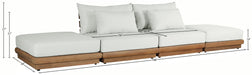 Meridian Furniture - Mirella 148" Off-White Water Resistant Fabric Upholstered 4pc. Outdoor Patio Sofa - 111White-S4C - GreatFurnitureDeal