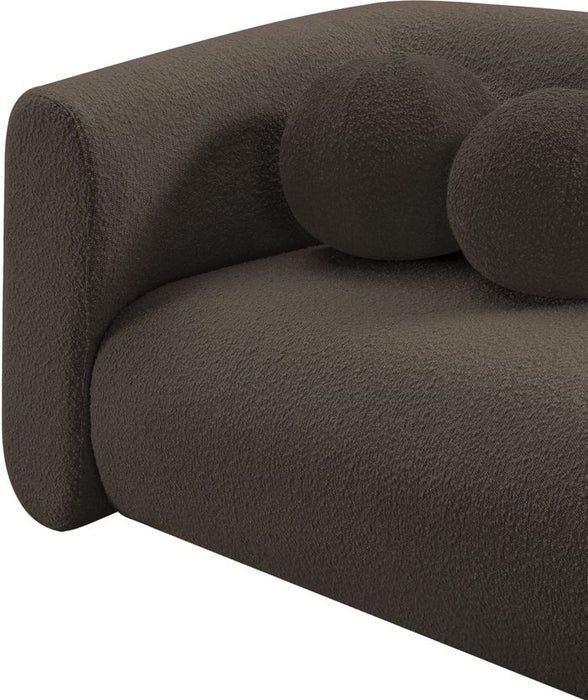 Meridian Furniture - Abbington 91" Brown Boucle Fabric Upholstered Sofa - 113Brown-S - GreatFurnitureDeal