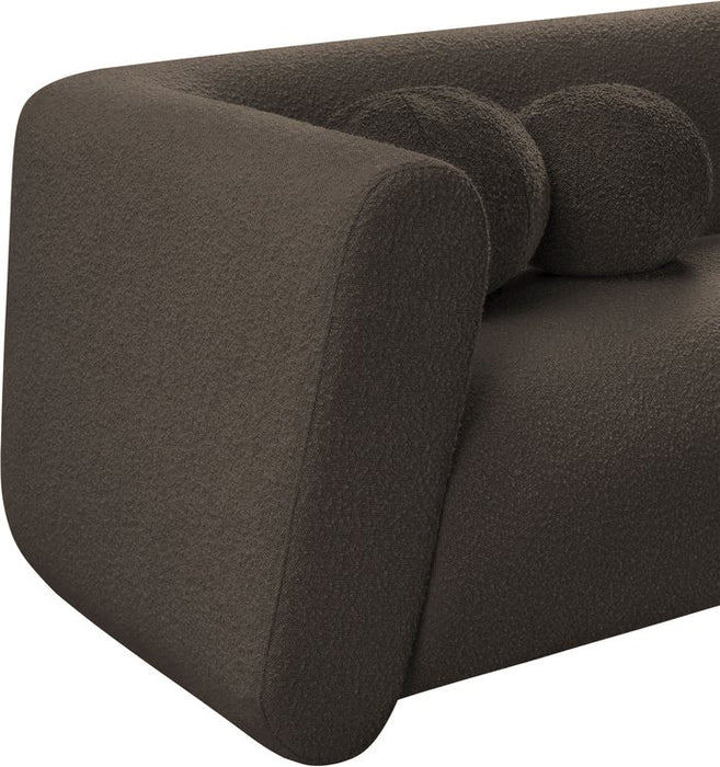 Meridian Furniture - Abbington 91" Brown Boucle Fabric Upholstered Sofa - 113Brown-S - GreatFurnitureDeal