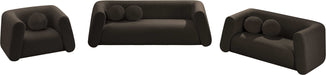 Meridian Furniture - Abbington 91" Brown Boucle Fabric Upholstered Sofa - 113Brown-S - GreatFurnitureDeal