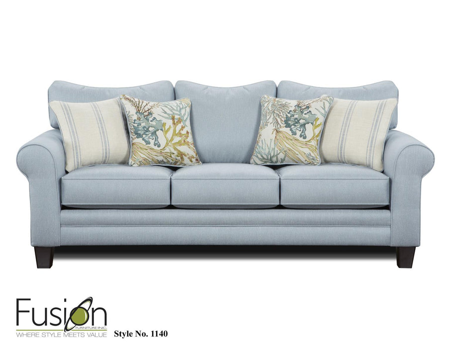 Southern Home Furnishings - The Labyrinth Starter Sky 3 Piece Living Room Set in Blue - 1140-1141-502 - GreatFurnitureDeal