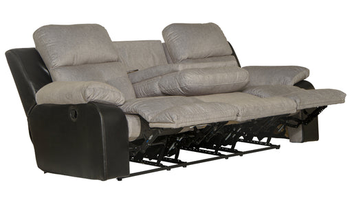 Catnapper - Felix Sofa w/3 Recliners & Drop Down Table in Black/Granite - 11445-BLACK - GreatFurnitureDeal