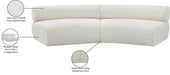 Meridian Furniture - Bale 108" Cream Chenille Fabric Upholstered 2 pc. Sectional - 114Cream-S2A - GreatFurnitureDeal