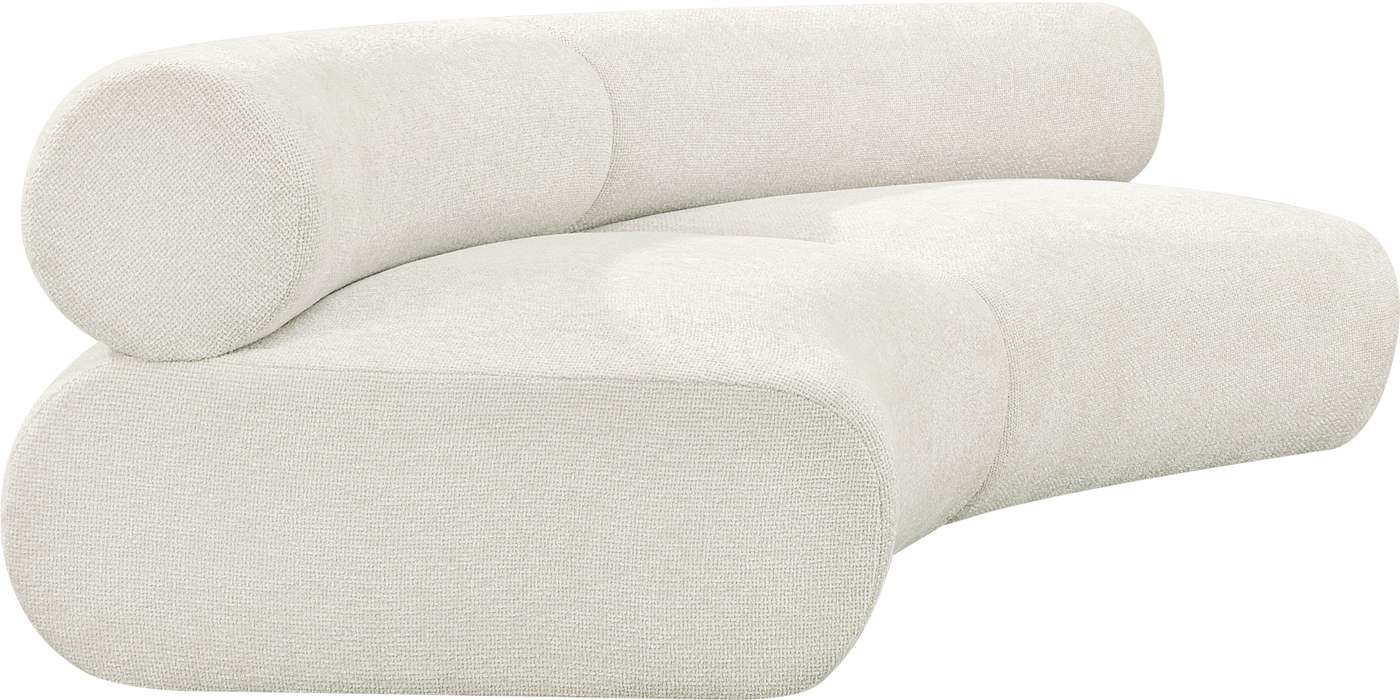 Meridian Furniture - Bale 108" Cream Chenille Fabric Upholstered 2 pc. Sectional - 114Cream-S2A - GreatFurnitureDeal