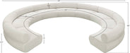 Meridian Furniture - Bale 202" Cream Chenille Fabric Upholstered 9 pc. Sectional - 114Cream-S9A - GreatFurnitureDeal