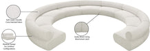 Meridian Furniture - Bale 202" Cream Chenille Fabric Upholstered 9 pc. Sectional - 114Cream-S9A - GreatFurnitureDeal