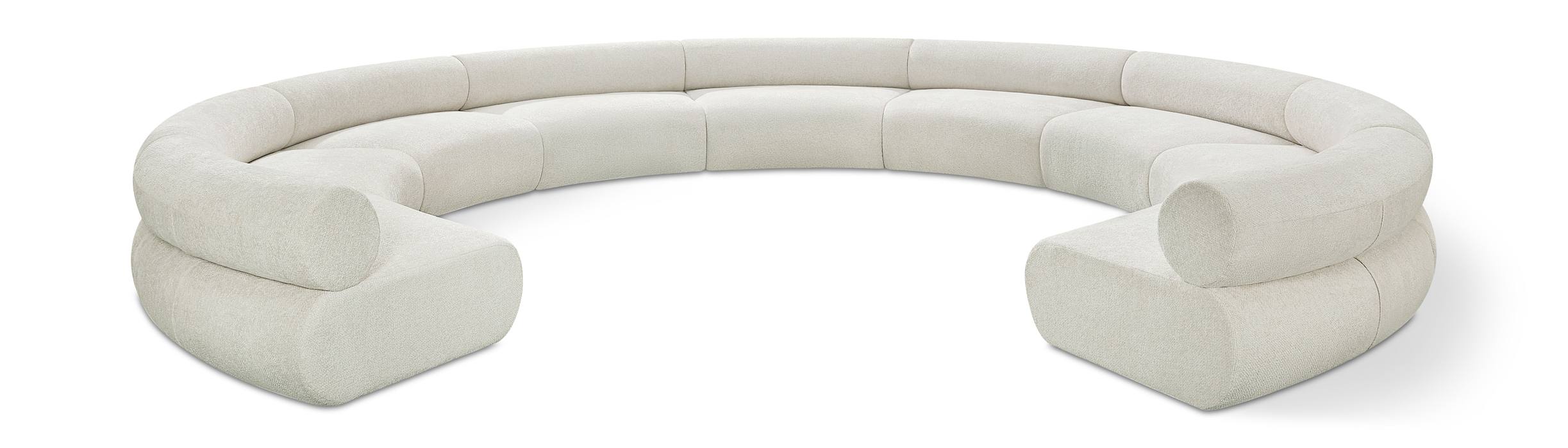 Meridian Furniture - Bale 202" Cream Chenille Fabric Upholstered 9 pc. Sectional - 114Cream-S9A - GreatFurnitureDeal