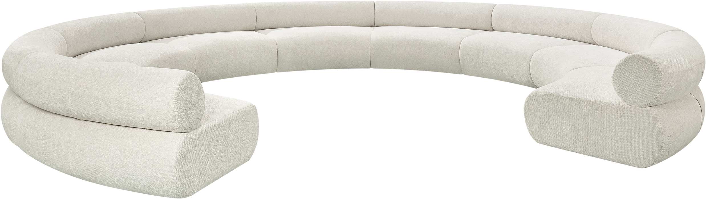 Meridian Furniture - Bale 202" Cream Chenille Fabric Upholstered 9 pc. Sectional - 114Cream-S9A - GreatFurnitureDeal