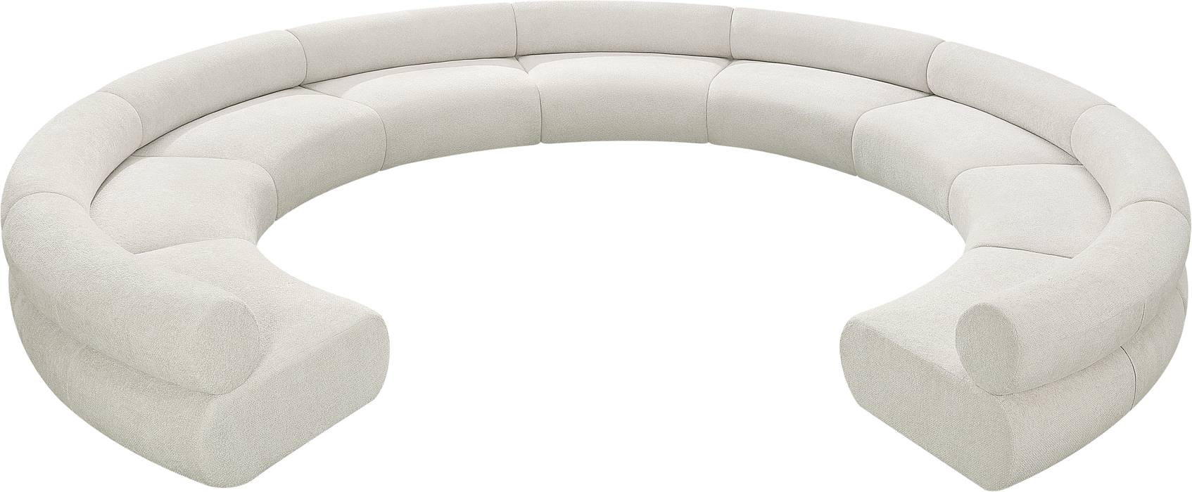 Meridian Furniture - Bale 202" Cream Chenille Fabric Upholstered 9 pc. Sectional - 114Cream-S9A - GreatFurnitureDeal
