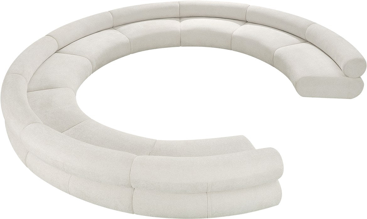 Meridian Furniture - Bale 202" Cream Chenille Fabric Upholstered 9 pc. Sectional - 114Cream-S9A - GreatFurnitureDeal