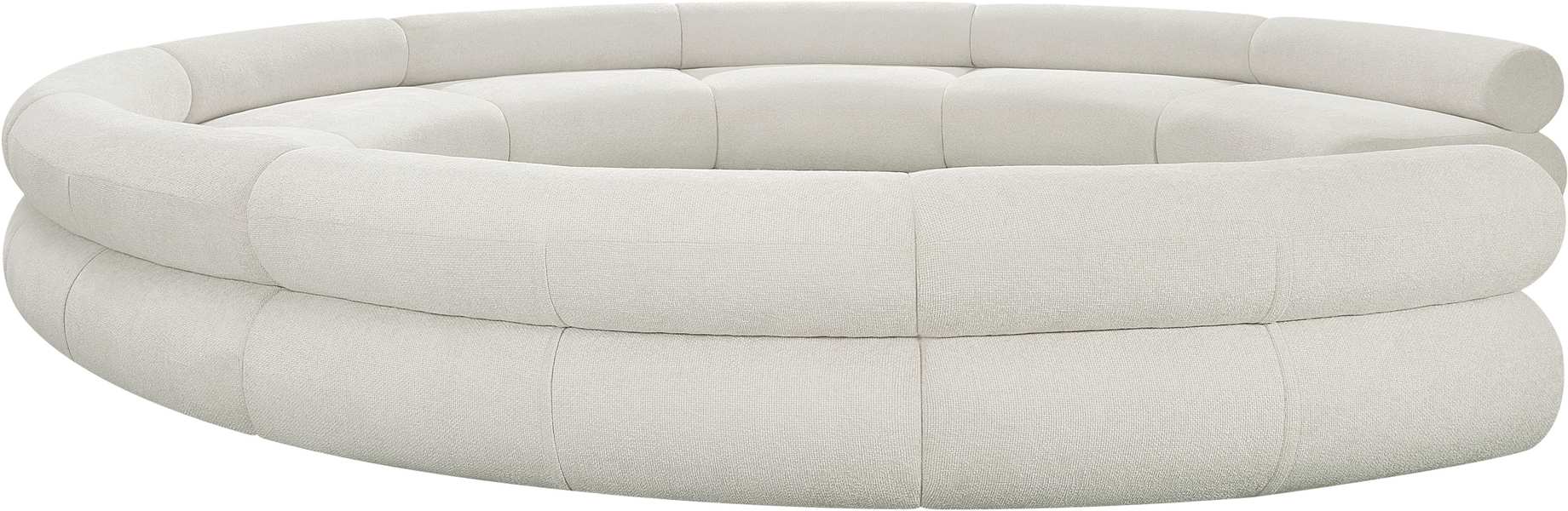 Meridian Furniture - Bale 202" Cream Chenille Fabric Upholstered 9 pc. Sectional - 114Cream-S9A - GreatFurnitureDeal