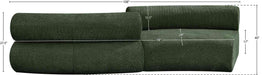 Meridian Furniture - Bale 108" Green Chenille Fabric Upholstered 2 pc. Sectional - 114Green-S2B - GreatFurnitureDeal