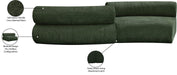 Meridian Furniture - Bale 108" Green Chenille Fabric Upholstered 2 pc. Sectional - 114Green-S2B - GreatFurnitureDeal