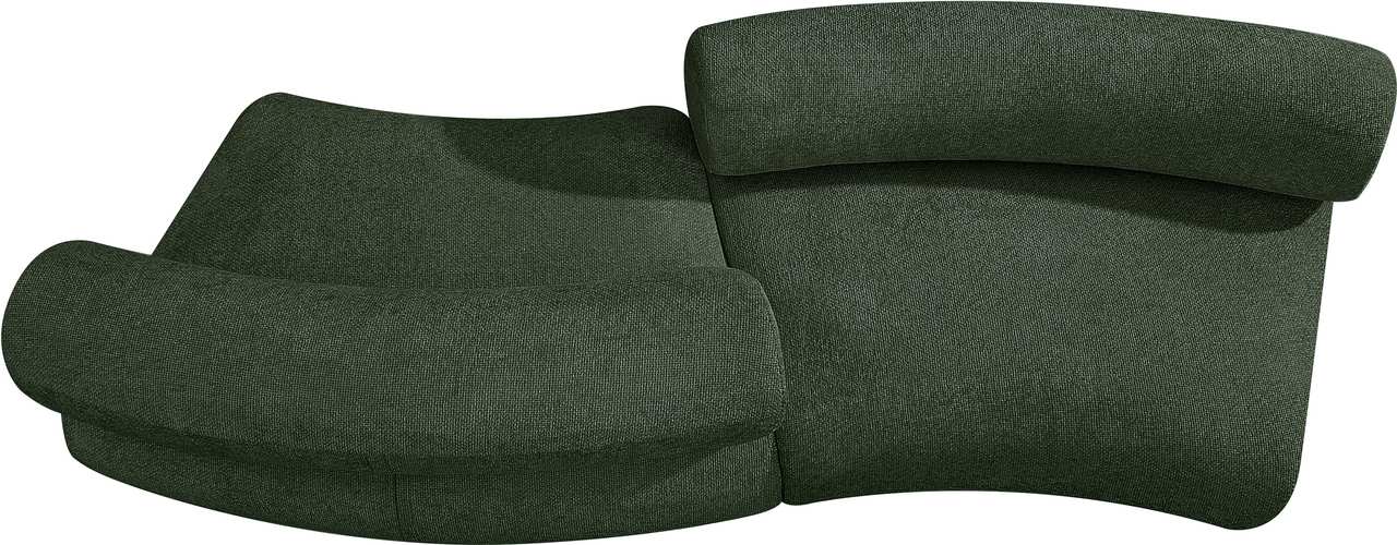Meridian Furniture - Bale 108" Green Chenille Fabric Upholstered 2 pc. Sectional - 114Green-S2B - GreatFurnitureDeal