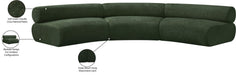 Meridian Furniture - Bale 152" Green Chenille Fabric Upholstered 3 pc. Sectional - 114Green-S3A - GreatFurnitureDeal