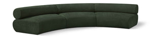 Meridian Furniture - Bale 152" Green Chenille Fabric Upholstered 3 pc. Sectional - 114Green-S3A - GreatFurnitureDeal