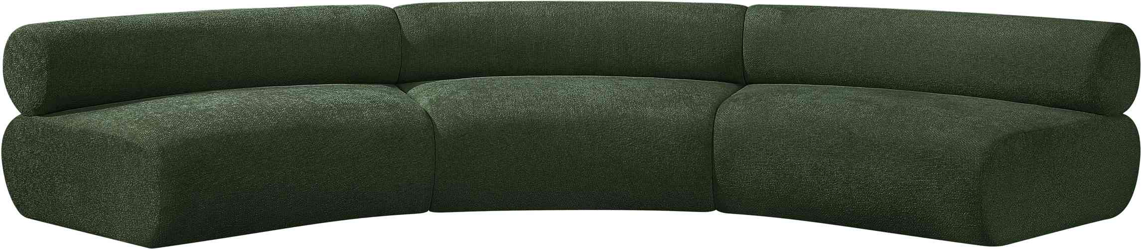 Meridian Furniture - Bale 152" Green Chenille Fabric Upholstered 3 pc. Sectional - 114Green-S3A - GreatFurnitureDeal