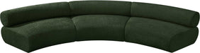 Meridian Furniture - Bale 152" Green Chenille Fabric Upholstered 3 pc. Sectional - 114Green-S3A - GreatFurnitureDeal