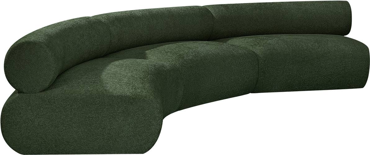 Meridian Furniture - Bale 152" Green Chenille Fabric Upholstered 3 pc. Sectional - 114Green-S3A - GreatFurnitureDeal