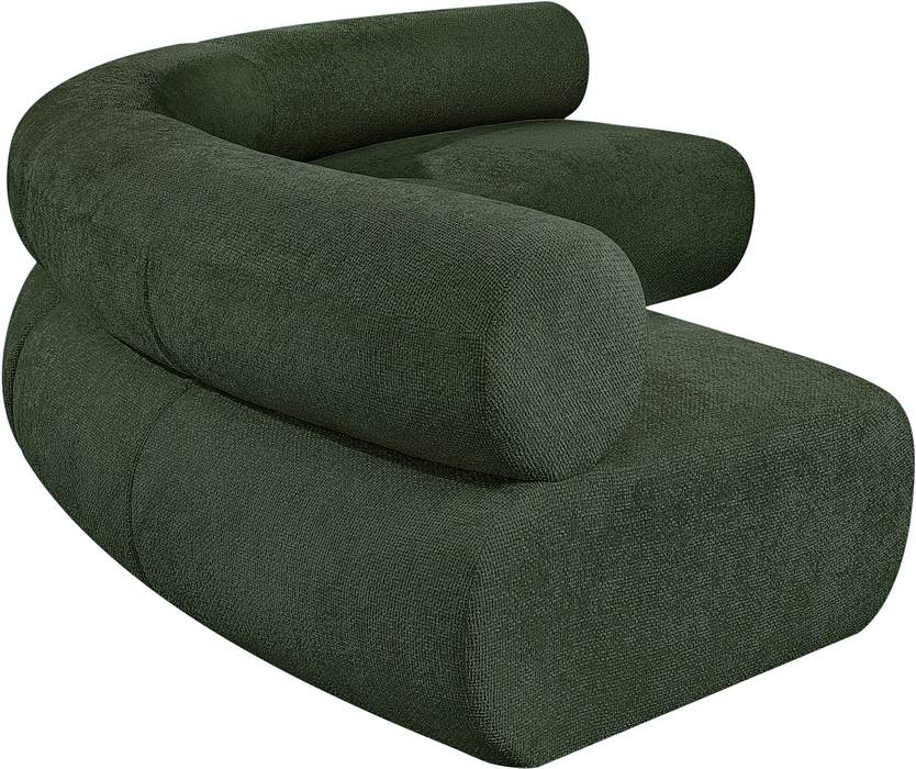 Meridian Furniture - Bale 152" Green Chenille Fabric Upholstered 3 pc. Sectional - 114Green-S3A - GreatFurnitureDeal