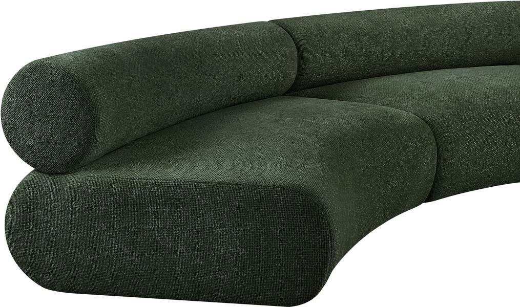 Meridian Furniture - Bale 152" Green Chenille Fabric Upholstered 3 pc. Sectional - 114Green-S3A - GreatFurnitureDeal