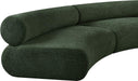 Meridian Furniture - Bale 152" Green Chenille Fabric Upholstered 3 pc. Sectional - 114Green-S3A - GreatFurnitureDeal