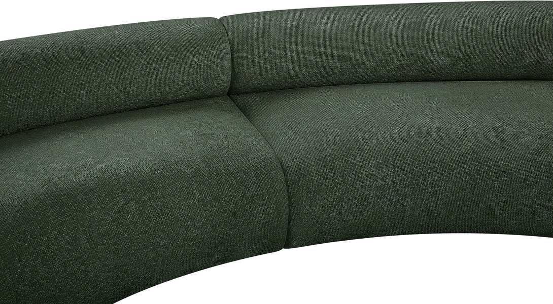 Meridian Furniture - Bale 152" Green Chenille Fabric Upholstered 3 pc. Sectional - 114Green-S3A - GreatFurnitureDeal