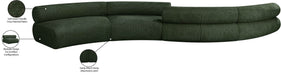 Meridian Furniture - Bale 202" Green Chenille Fabric Upholstered 4 pc. Sectional - 114Green-S4B - GreatFurnitureDeal
