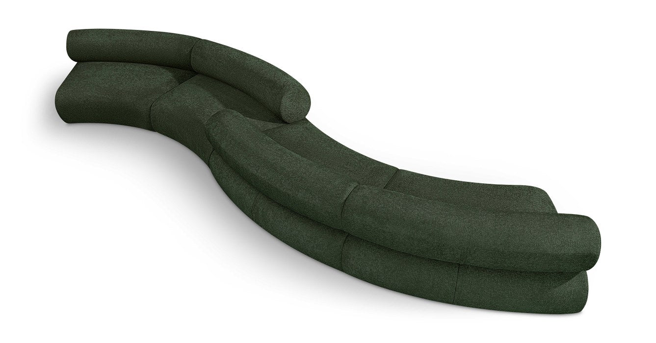 Meridian Furniture - Bale 202" Green Chenille Fabric Upholstered 4 pc. Sectional - 114Green-S4B - GreatFurnitureDeal