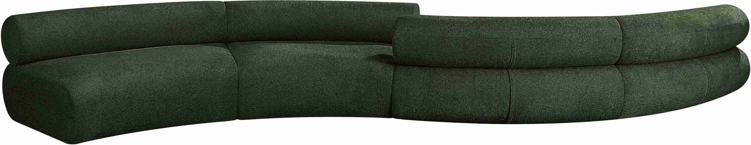 Meridian Furniture - Bale 202" Green Chenille Fabric Upholstered 4 pc. Sectional - 114Green-S4B - GreatFurnitureDeal