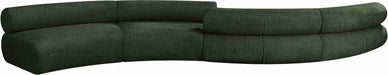 Meridian Furniture - Bale 202" Green Chenille Fabric Upholstered 4 pc. Sectional - 114Green-S4B - GreatFurnitureDeal