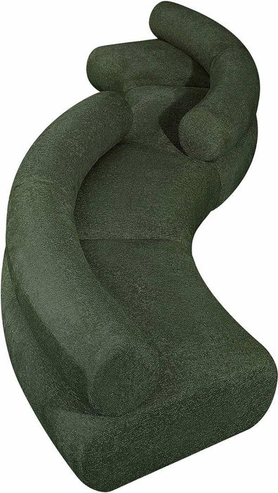 Meridian Furniture - Bale 202" Green Chenille Fabric Upholstered 4 pc. Sectional - 114Green-S4B - GreatFurnitureDeal
