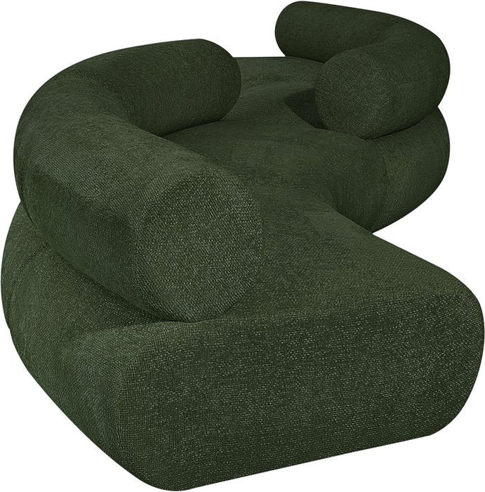 Meridian Furniture - Bale 202" Green Chenille Fabric Upholstered 4 pc. Sectional - 114Green-S4B - GreatFurnitureDeal