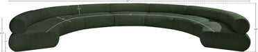 Meridian Furniture - Bale 202" Green Chenille Fabric Upholstered 7 pc. Sectional - 114Green-S7A - GreatFurnitureDeal