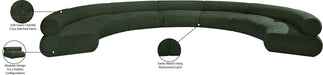 Meridian Furniture - Bale 202" Green Chenille Fabric Upholstered 7 pc. Sectional - 114Green-S7A - GreatFurnitureDeal