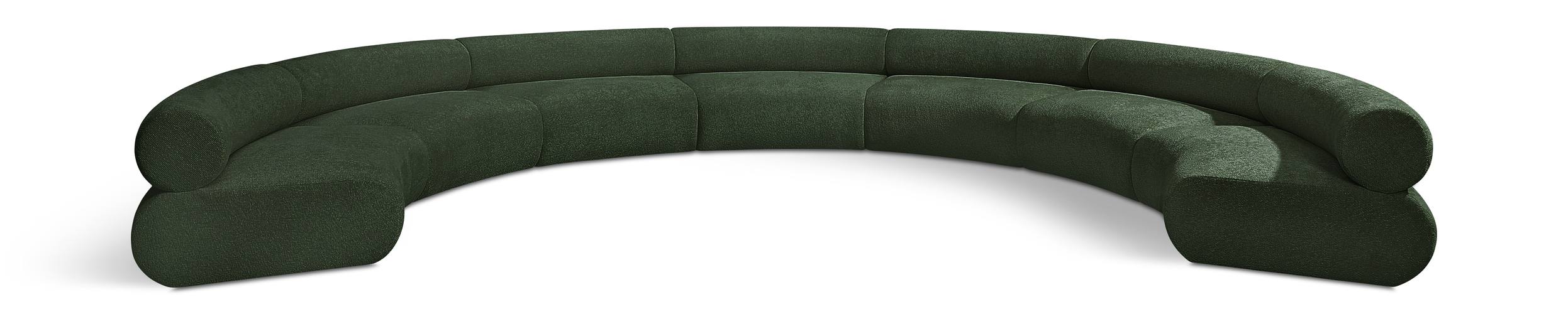 Meridian Furniture - Bale 202" Green Chenille Fabric Upholstered 7 pc. Sectional - 114Green-S7A - GreatFurnitureDeal