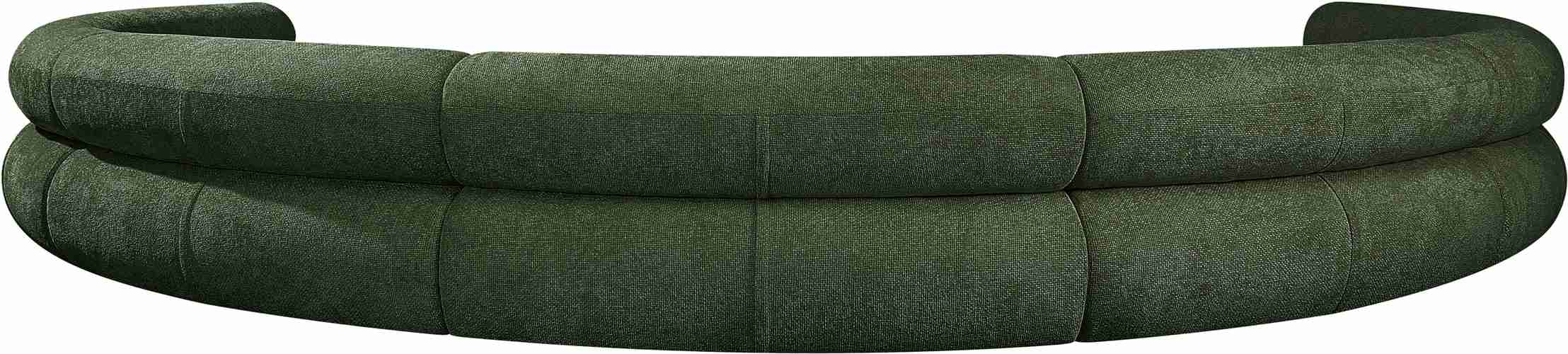 Meridian Furniture - Bale 202" Green Chenille Fabric Upholstered 7 pc. Sectional - 114Green-S7A - GreatFurnitureDeal